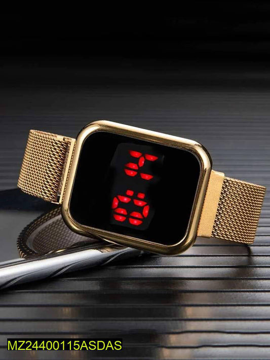 LED display digital watch with magnet strap