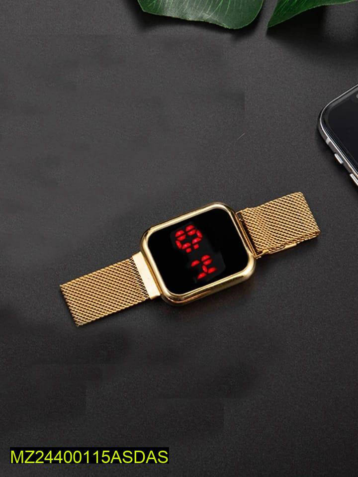 LED display digital watch with magnet strap