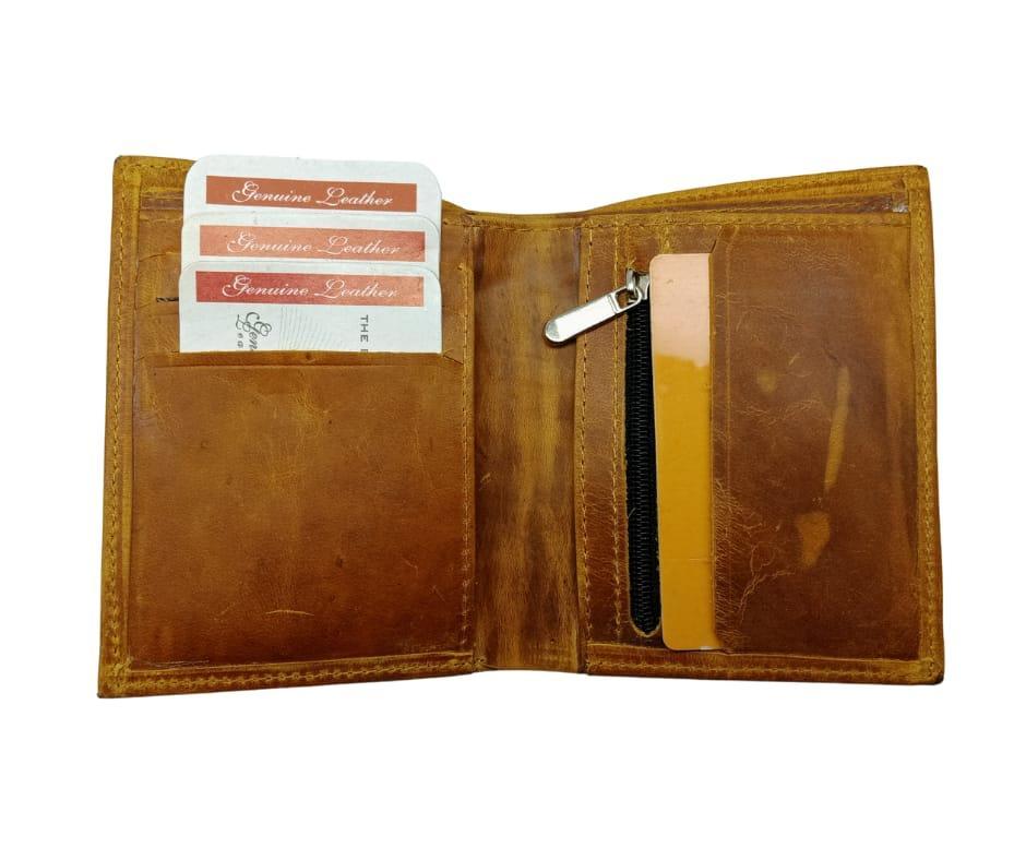 Men genuine leather bifold wallet