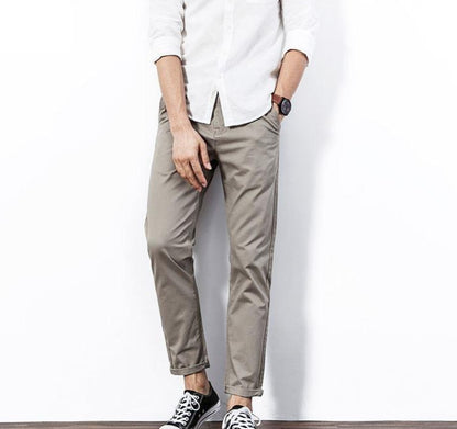 Men's plain Khaki cotton Jeans