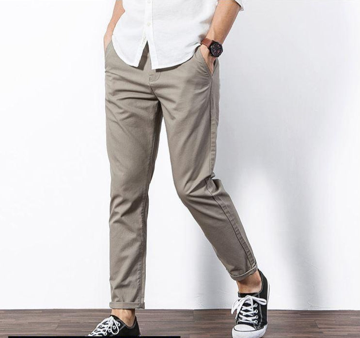 Men's plain Khaki cotton Jeans