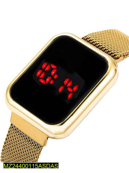 LED display digital watch with magnet strap