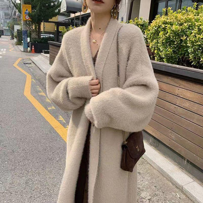 Women's wool cardigan Long coat