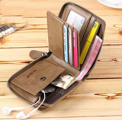 Men's Leather zipper wallet