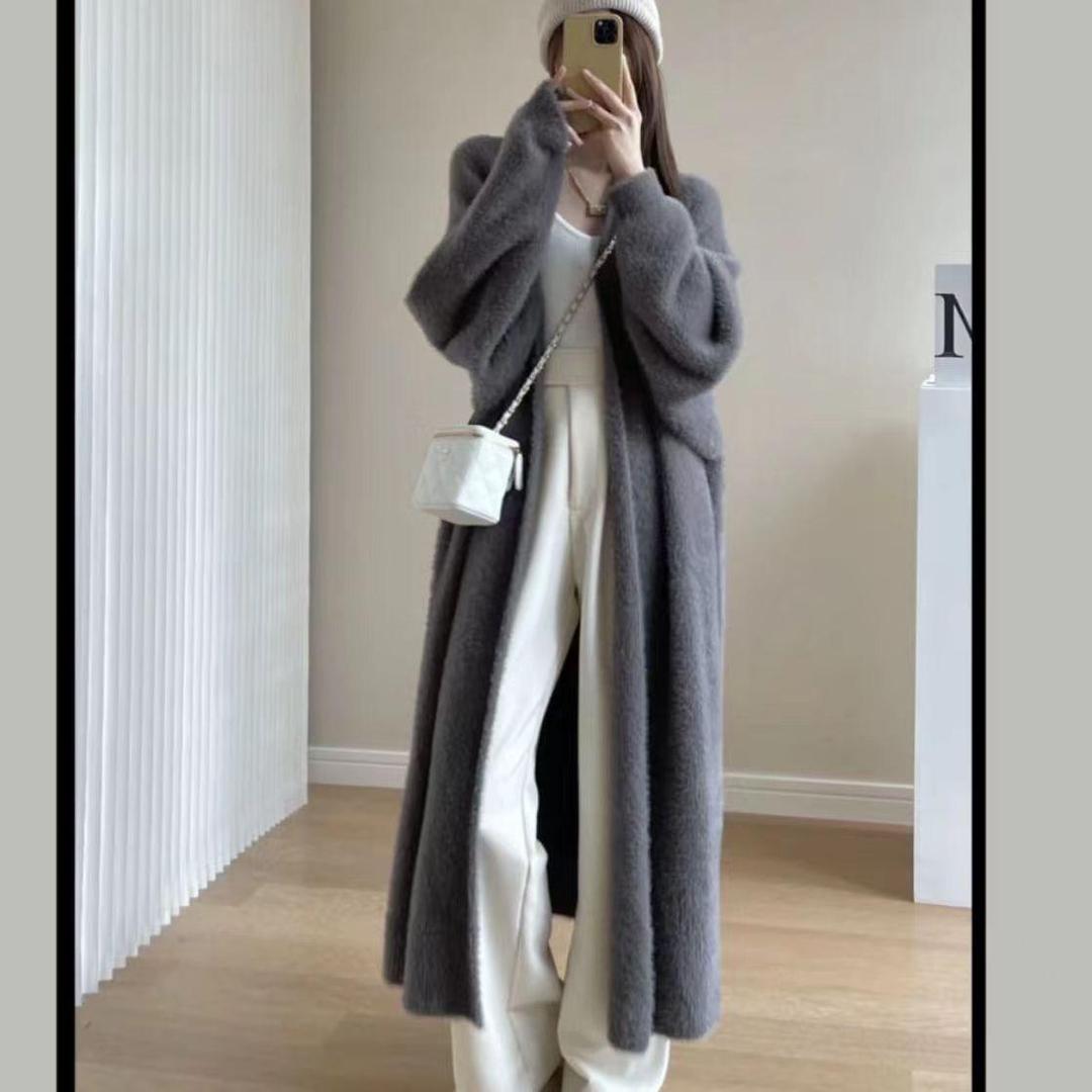 Women's wool cardigan Long coat