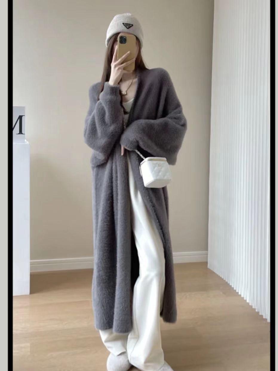 Women's wool cardigan Long coat