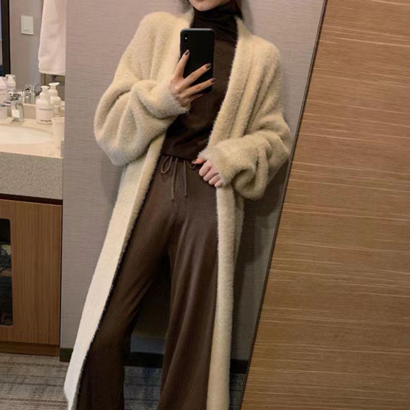 Women's wool cardigan Long coat